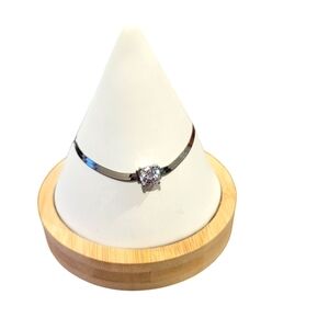 Sterling Silver Bracelet with Faux Diamond Accent 925